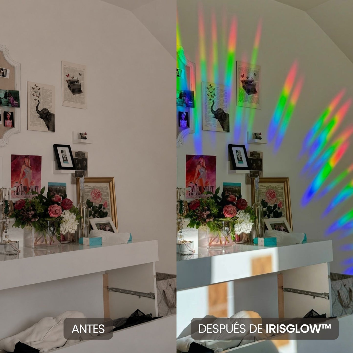 IrisGlow™ — Sticker Prisma Solar Impermeable para Ventanas y Paredes