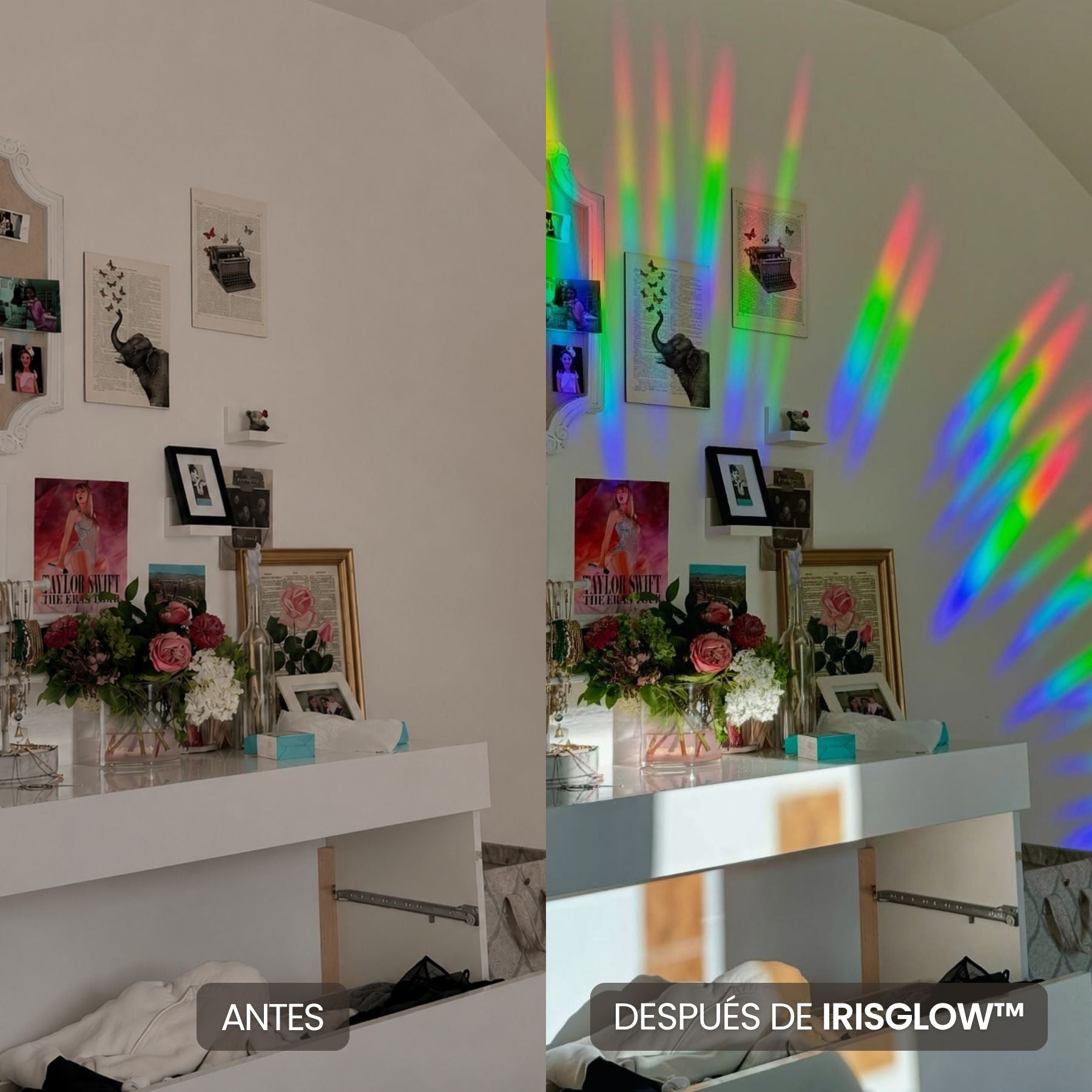 IrisGlow™ — Sticker Prisma Solar Impermeable para Ventanas y Paredes